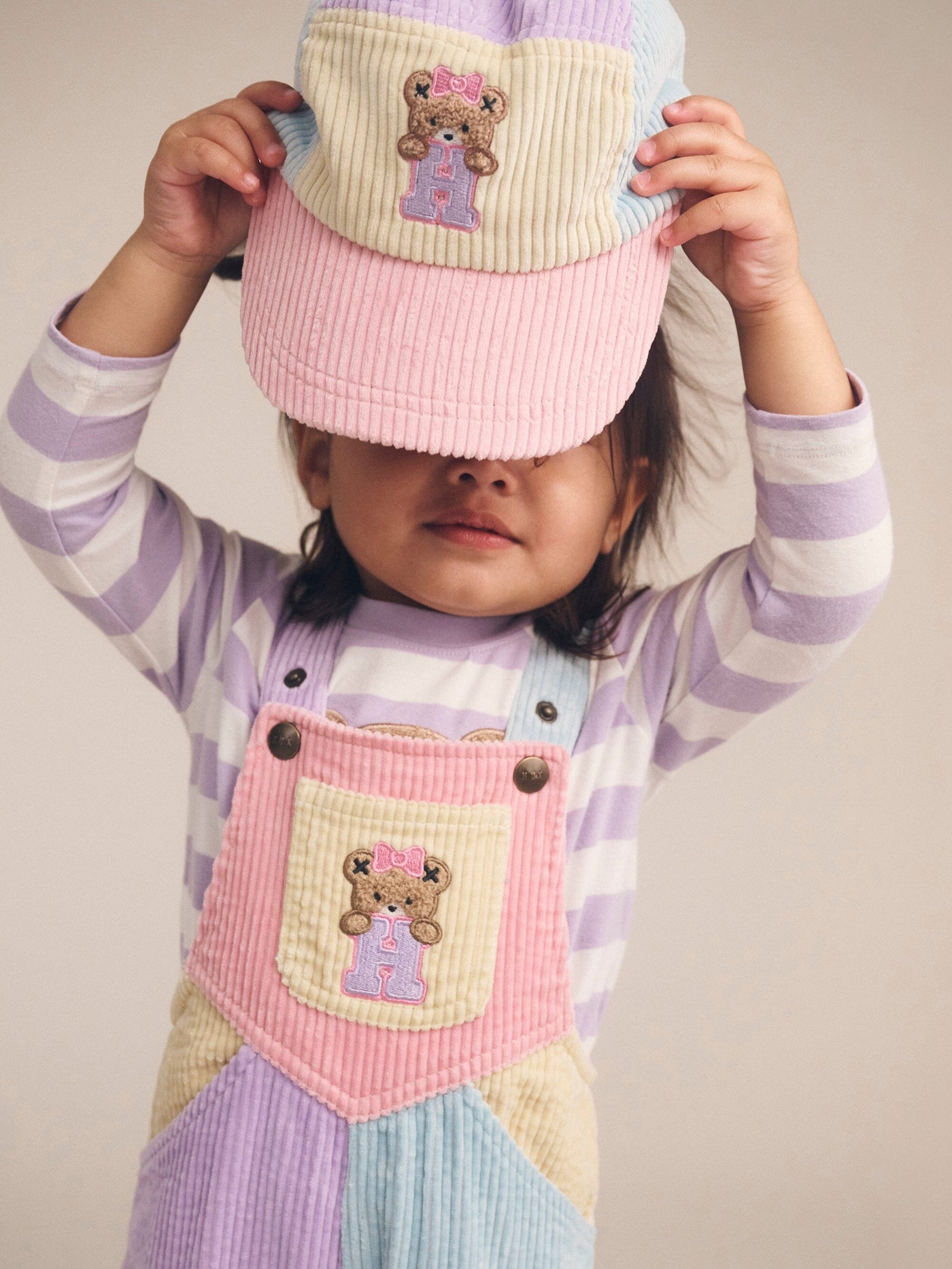 Huxbaby - Blush Colour Block Cord Cap - HB8190W25 Caps Huxbaby 