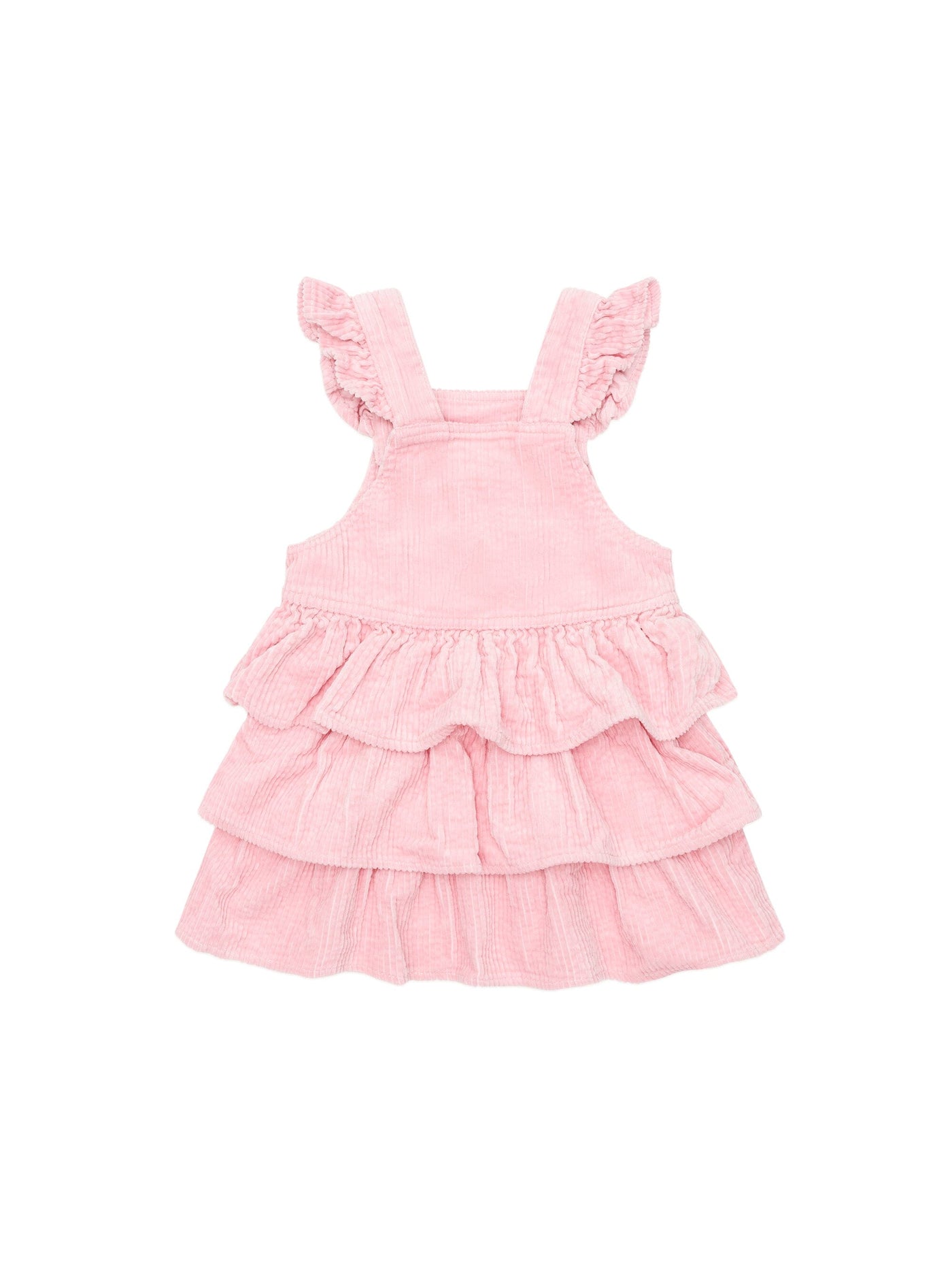 Huxbaby - Blush Cord Tiered Overall Dress - HB1200W25 Sleeveless Dress Huxbaby 