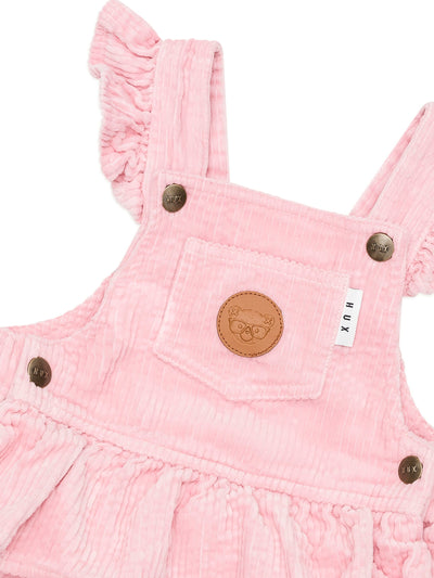 Huxbaby - Blush Cord Tiered Overall Dress - HB1200W25 Sleeveless Dress Huxbaby 