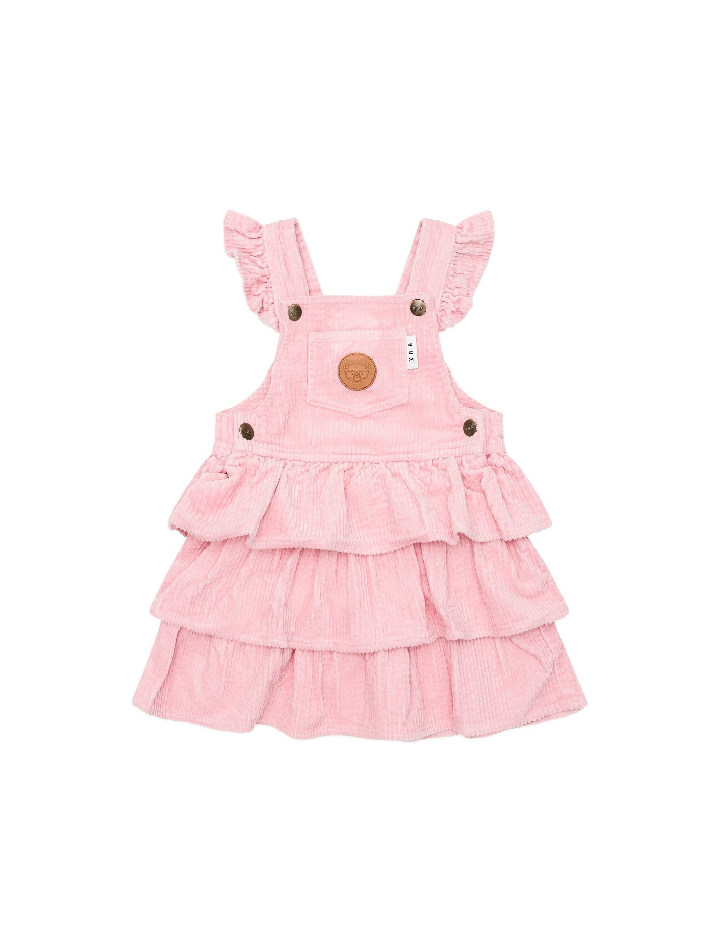 Huxbaby - Blush Cord Tiered Overall Dress - HB1200W25 Sleeveless Dress Huxbaby 