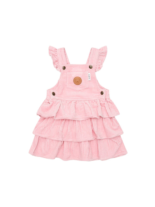 Huxbaby - Blush Cord Tiered Overall Dress - HB1200W25