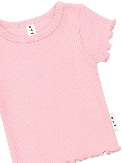 Huxbaby - Blush Rib Tee - HB2214W25 Short Sleeve T-Shirt Huxbaby 