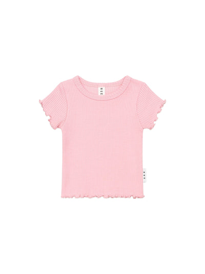 Huxbaby - Blush Rib Tee - HB2214W25 Short Sleeve T-Shirt Huxbaby 