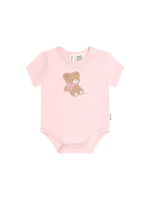 Huxbaby - Bow Huxette Short Sleeve Bodysuit | Baby Pink