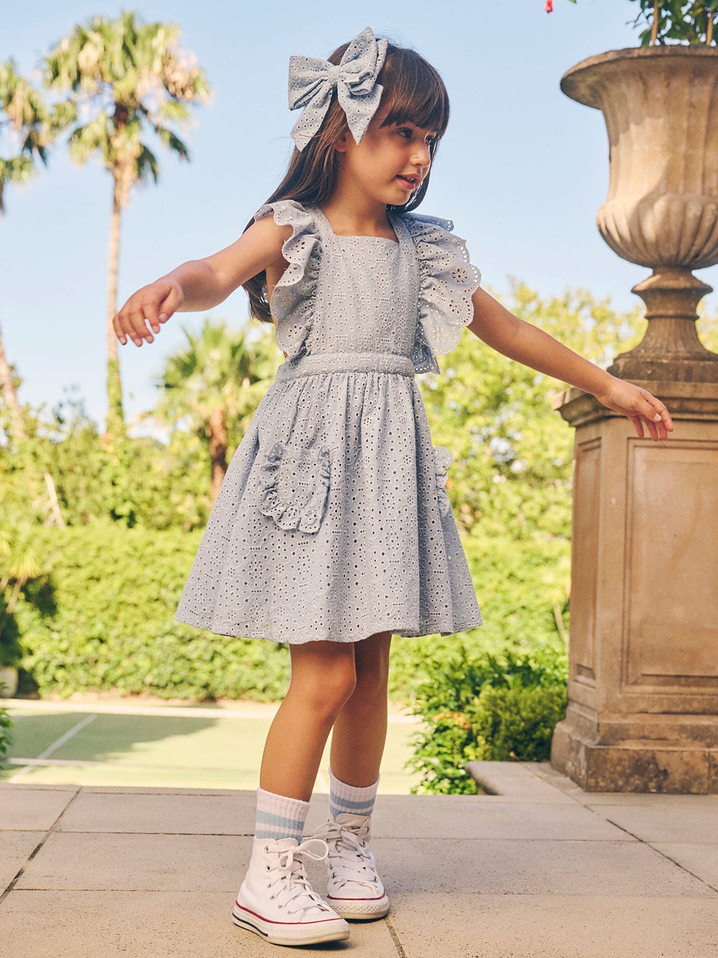 Huxbaby - Broderie Ruffle Dress - HB1229S24 Short Sleeve Dress Huxbaby 