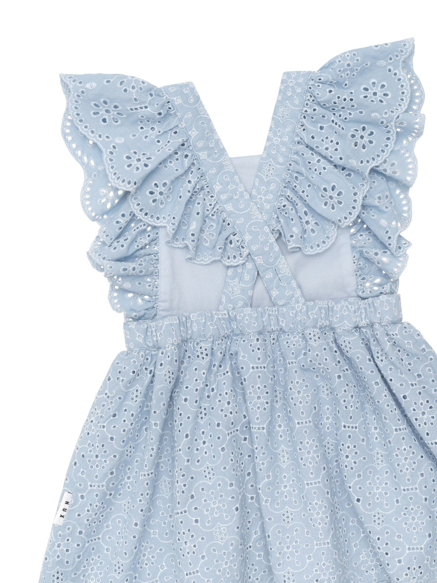 Huxbaby - Broderie Ruffle Dress - HB1229S24 Short Sleeve Dress Huxbaby 