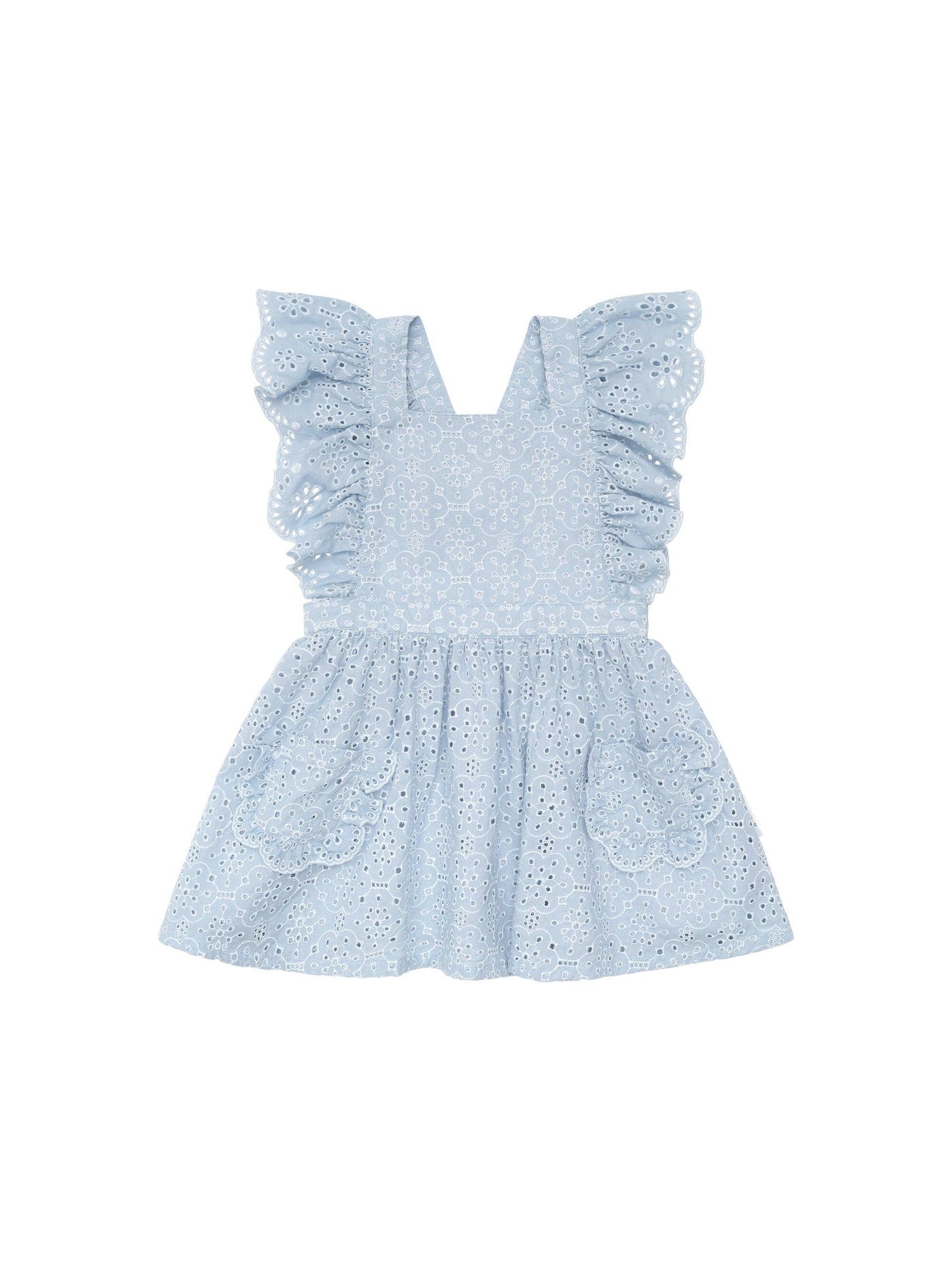 Huxbaby - Broderie Ruffle Dress - HB1229S24 Short Sleeve Dress Huxbaby 