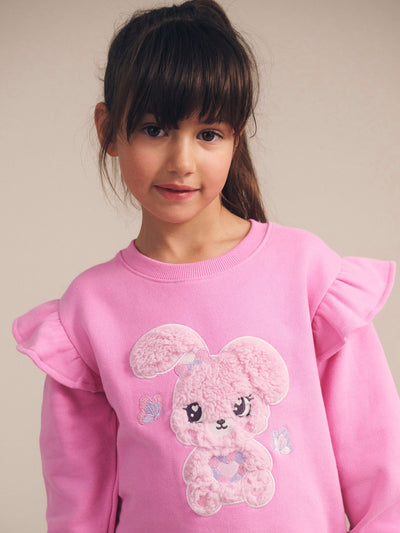 Huxbaby - Bunny Gem Frill Sweatshirt - HB3257W25 Jumper Huxbaby 