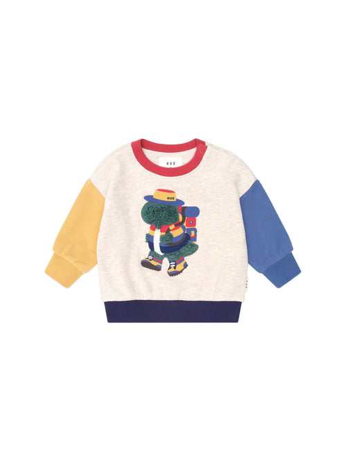 Huxbaby - Camping Dino Colour Block Sweatshirt