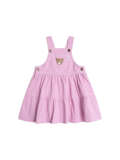 Huxbaby - Candy Stripe Pinafore Dress - HB1396S25 Sleeveless Dress Huxbaby 