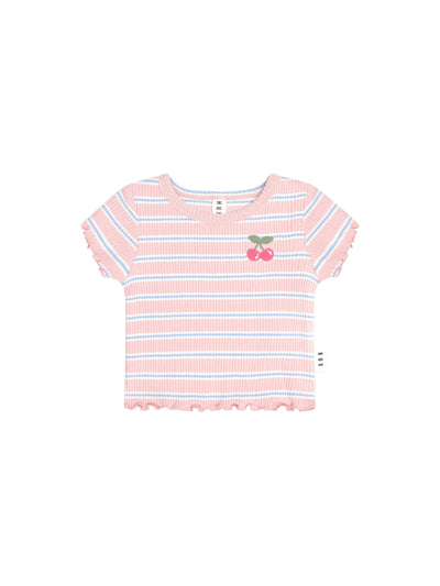 Huxbaby - Candy Stripe Rib Tee - HB2042S24 Short Sleeve T-Shirt Huxbaby 