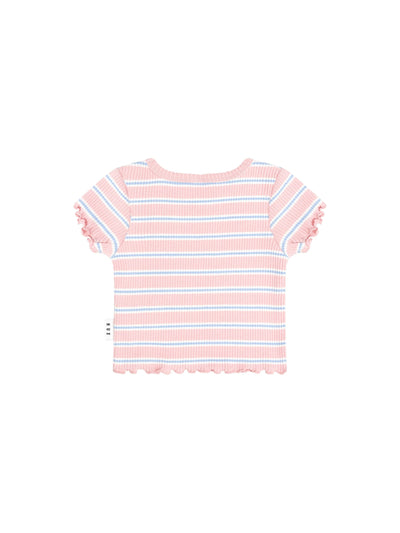 Huxbaby - Candy Stripe Rib Tee - HB2042S24 Short Sleeve T-Shirt Huxbaby 