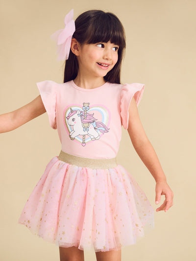 Huxbaby - Carousel Frill T-Shirt - HB2111S24 Short Sleeve T-Shirt Huxbaby 