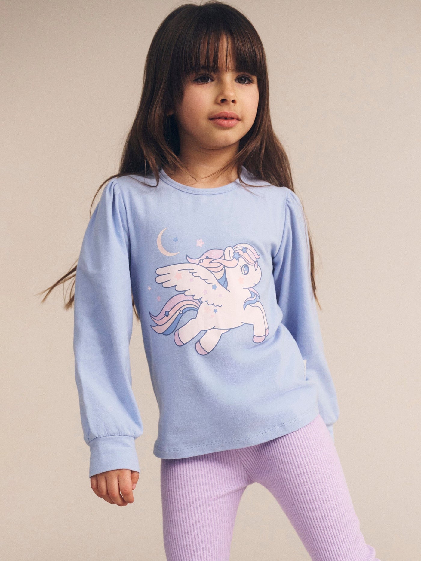 Huxbaby - Celestial Unicorn Puff Sleeve Top - HB2247W25 Long Sleeve Top Huxbaby 