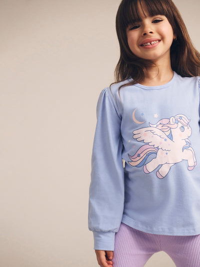 Huxbaby - Celestial Unicorn Puff Sleeve Top - HB2247W25 Long Sleeve Top Huxbaby 