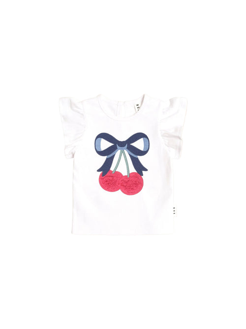 Huxbaby - Cherry Bow Frill Sleeve Tee