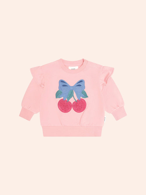 Huxbaby - Cherry Bow Sweatshirt | Vintage Pink