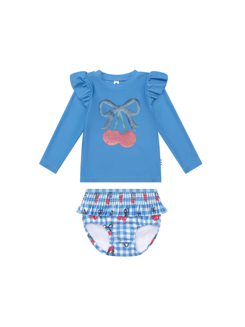 Huxbaby - Cherry Gingham 2Pc Swim Set