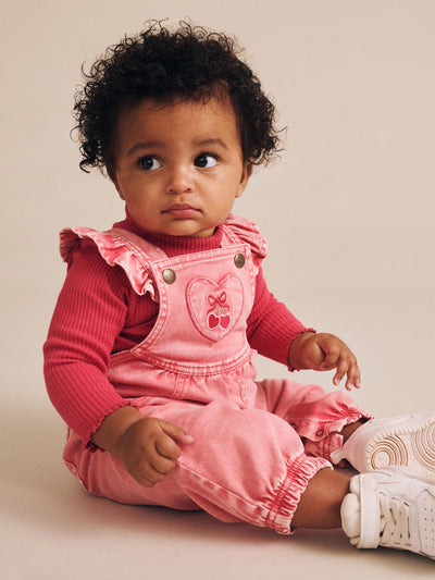 Huxbaby - Cherry Heart Vintage Overalls - HB0045S25 Overalls Huxbaby 