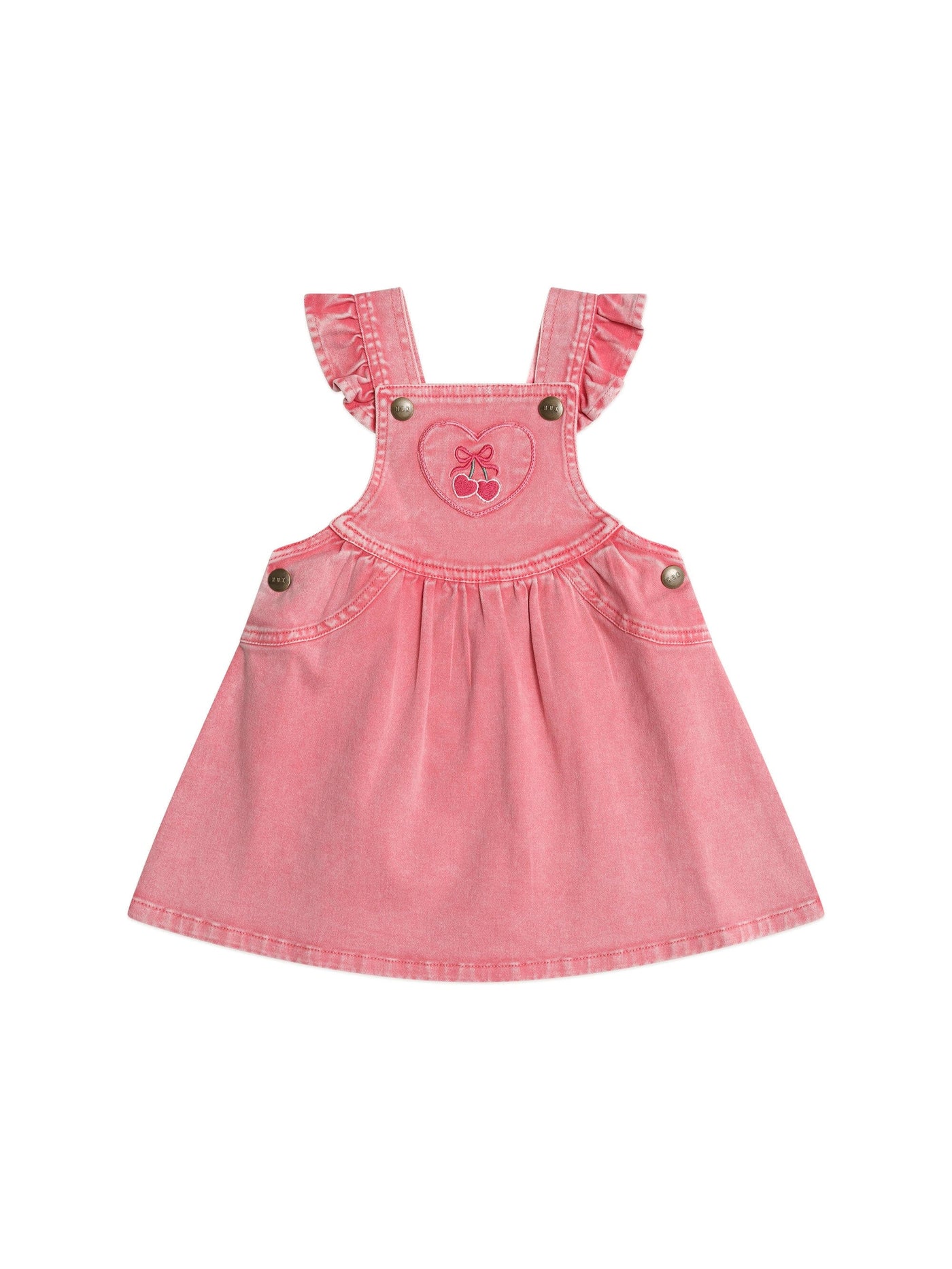 Huxbaby - Cherry Heart Vintage Pinafore Dress - HB1039S25 Sleeveless Dress Huxbaby 