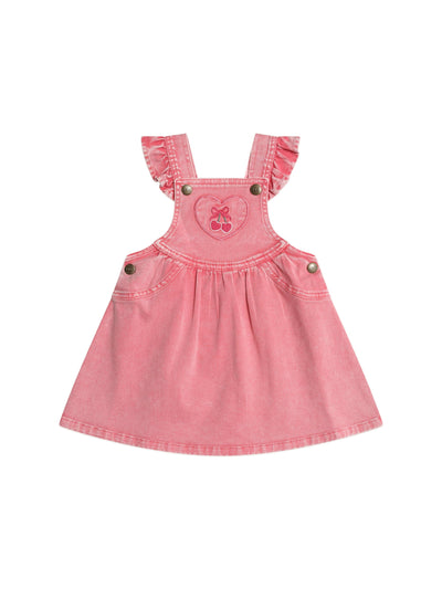 Huxbaby - Cherry Heart Vintage Pinafore Dress - HB1039S25 Sleeveless Dress Huxbaby 