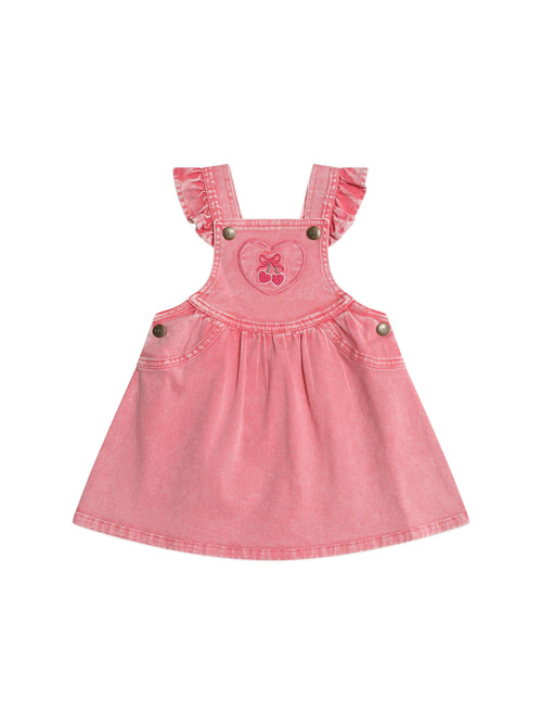 Huxbaby - Cherry Heart Vintage Pinafore Dress - HB1039S25