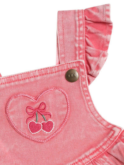 Huxbaby - Cherry Heart Vintage Pinafore Dress - HB1039S25 Sleeveless Dress Huxbaby 