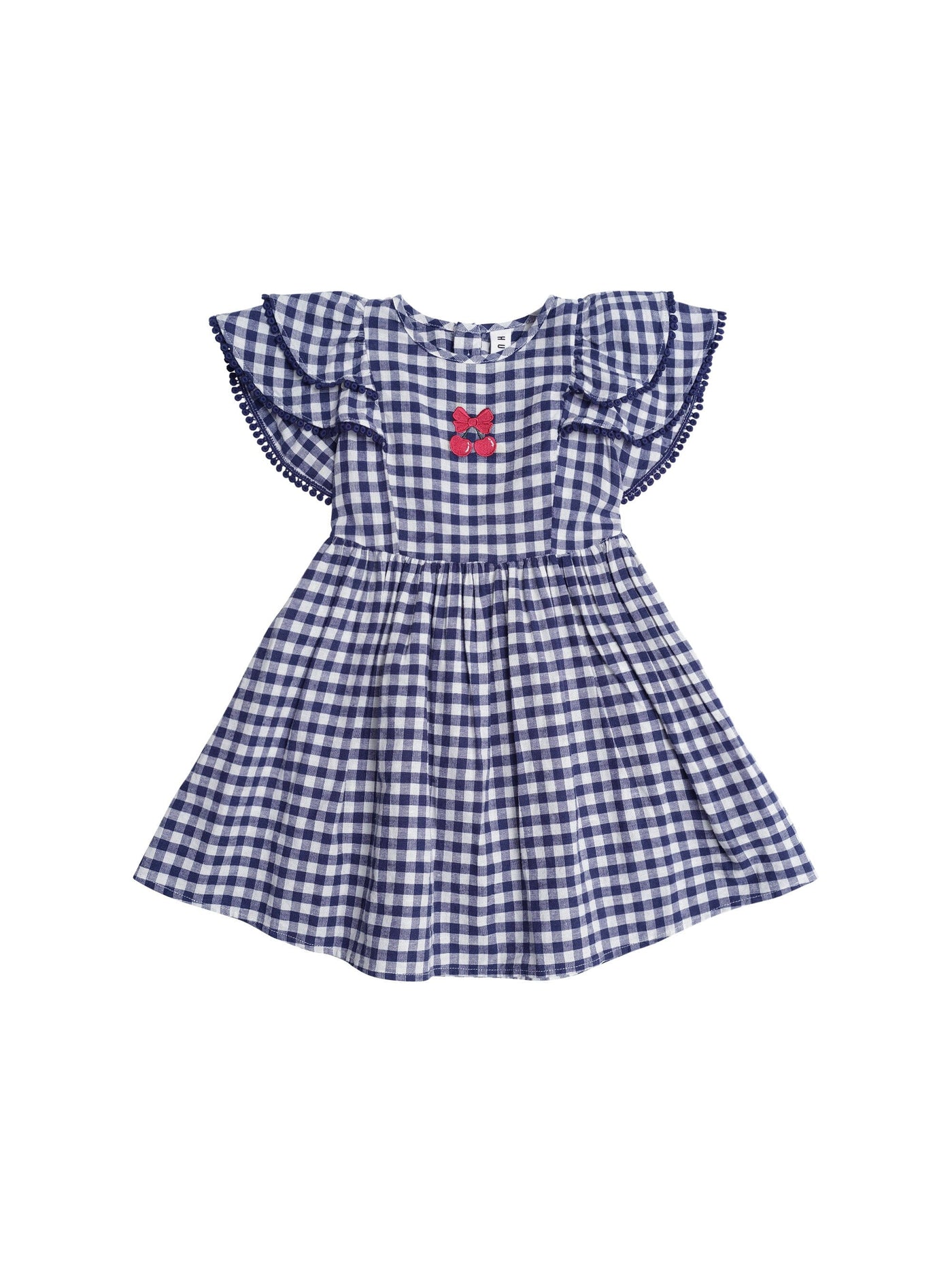 Huxbaby - Cherry Pie Frill Dress Check - HB1319S25 Short Sleeve Dress Huxbaby 