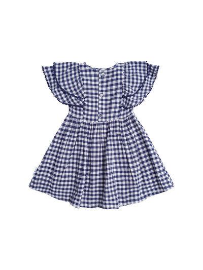Huxbaby - Cherry Pie Frill Dress Check - HB1319S25 Short Sleeve Dress Huxbaby 