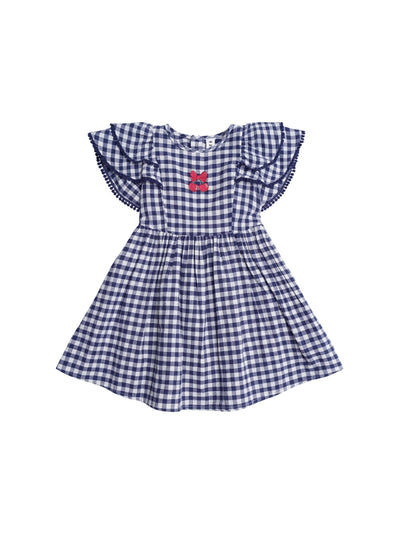 Huxbaby - Cherry Pie Frill Dress Check - HB1319S25 Short Sleeve Dress Huxbaby 