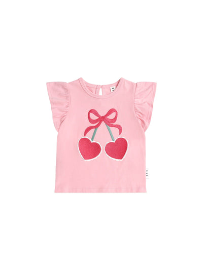 Huxbaby - Cherry Pie Frill Tee - HB2322S25 Short Sleeve T-Shirt Huxbaby 