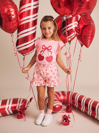 Huxbaby - Cherry Pie Frill Tee - HB2322S25 Short Sleeve T-Shirt Huxbaby 