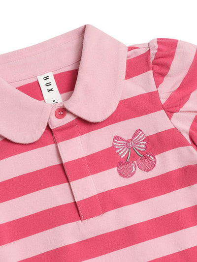 Huxbaby - Cherry Pie Puff Sleeve Polo Tee - HB2101S25 Short Sleeve Shirt Huxbaby 