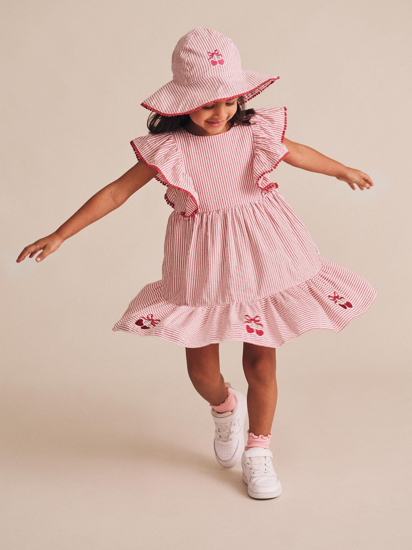 Huxbaby - Cherry Pie Stripe Dress - HB1312S25 Short Sleeve Dress Huxbaby 