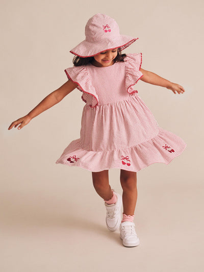Huxbaby - Cherry Pie Stripe Dress - HB1312S25 Short Sleeve Dress Huxbaby 