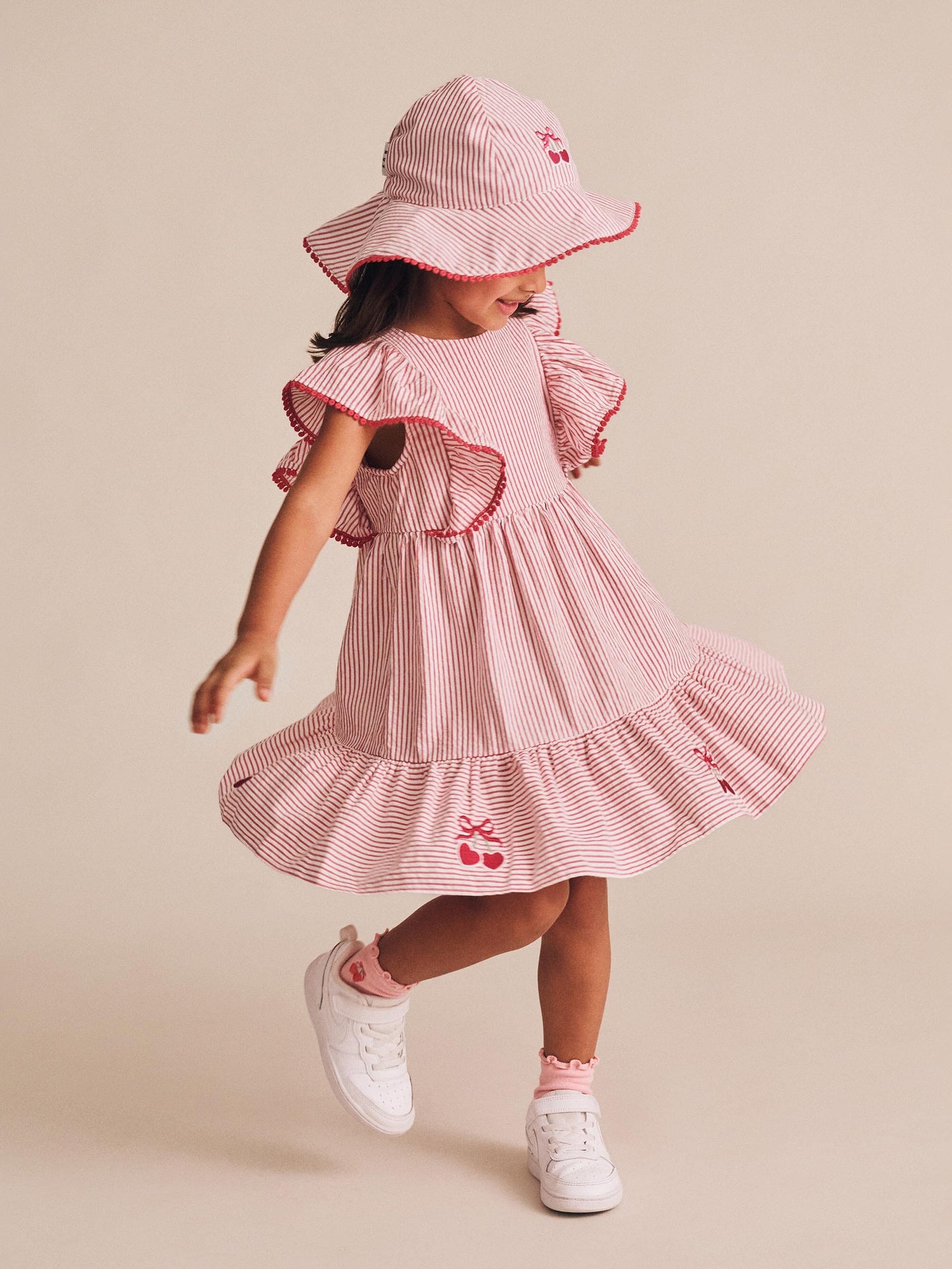 Huxbaby - Cherry Pie Stripe Dress - HB1312S25 Short Sleeve Dress Huxbaby 