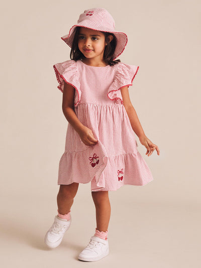 Huxbaby - Cherry Pie Stripe Dress - HB1312S25 Short Sleeve Dress Huxbaby 