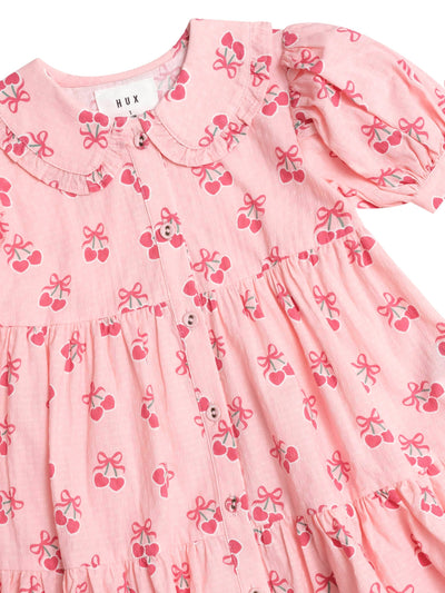 Huxbaby - Cherry Pie Tiered Smock Dress - HB1314S25 Short Sleeve Dress Huxbaby 