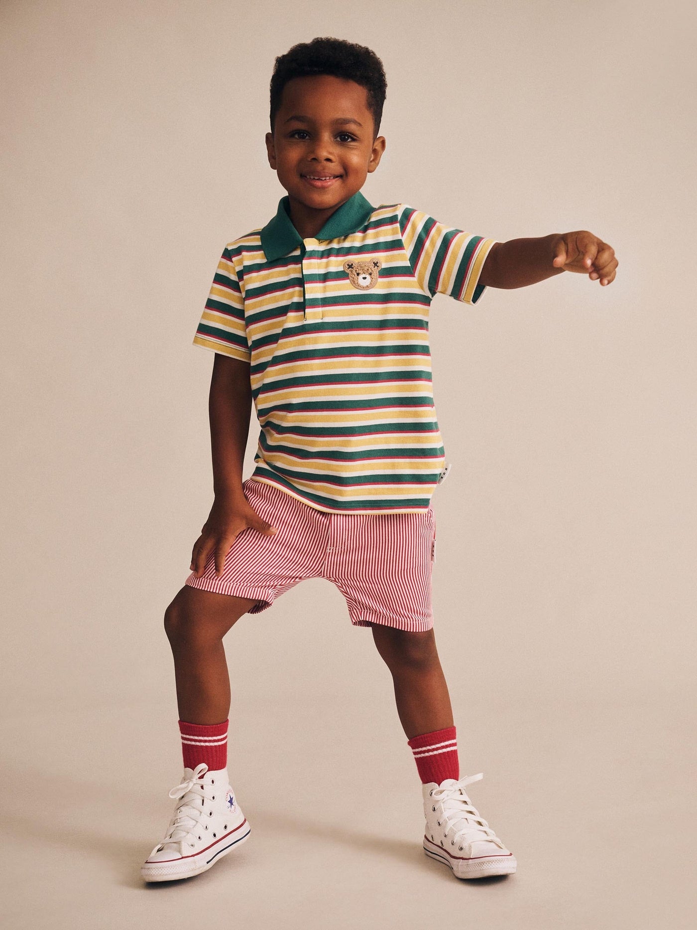 Huxbaby - Chill Red Stripe Chino Shorts - HB6332S25 Shorts Huxbaby 