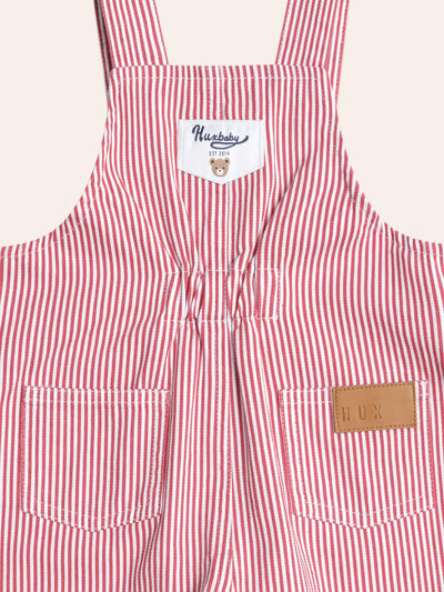 Huxbaby - Chill Red Stripe Short Overalls - HB0320S25 Overalls Huxbaby 