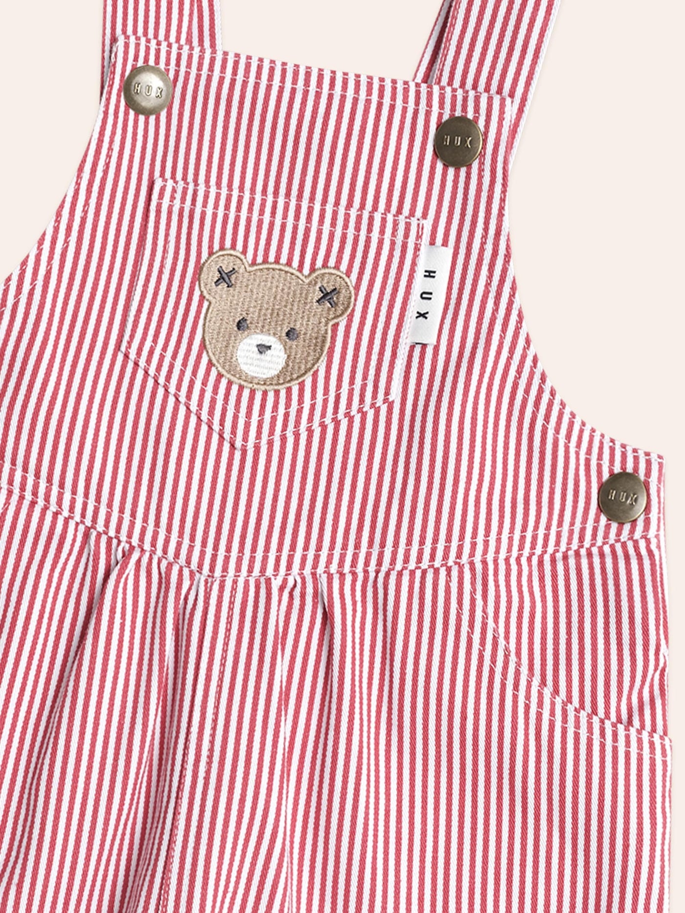 Huxbaby - Chill Red Stripe Short Overalls - HB0320S25 Overalls Huxbaby 