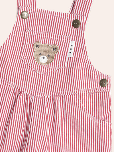Huxbaby - Chill Red Stripe Short Overalls - HB0320S25 Overalls Huxbaby 