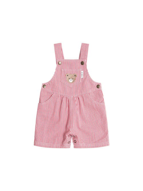 Huxbaby - Chill Red Stripe Short Overalls - HB0320S25