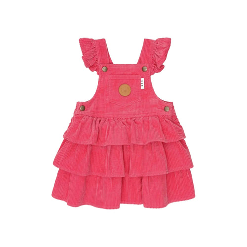 Huxbaby - Classic Tiered Cord Pinafore | Cherry