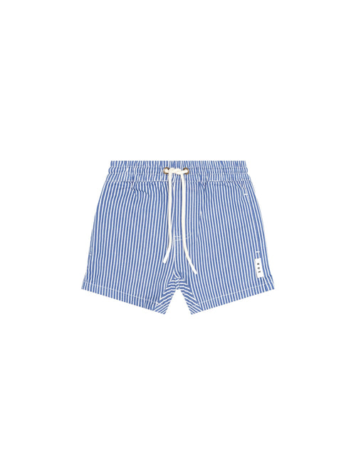 Huxbaby - Cobalt Stripe Drawcord Short | Cobalt/ Almond Milk Stripe