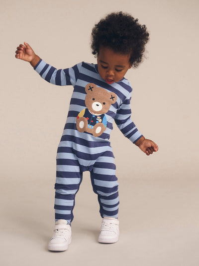 Huxbaby - College Hux Blue Stripe Romper - HB0058W25 Romper Huxbaby 