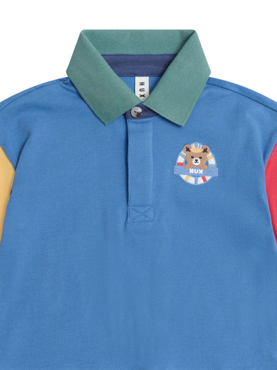 Huxbaby - Colour Block Boxy Polo Tee - HB2122S25 Short Sleeve Shirt Huxbaby 
