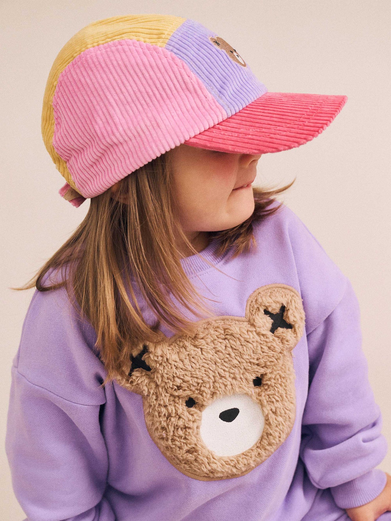 Huxbaby - Colour Block Cord Panel Cap | Multi Pink