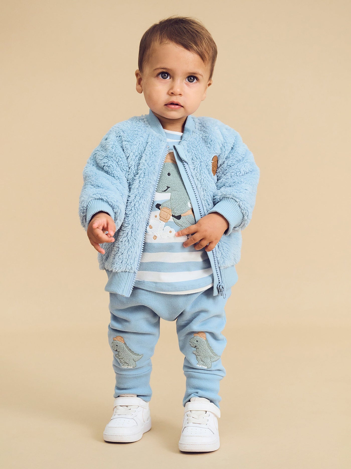 Huxbaby - Construction Dino Faux Fur Jacket - HB4083S24 Jacket Huxbaby 