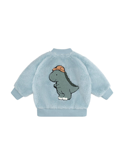 Huxbaby - Construction Dino Faux Fur Jacket - HB4083S24 Jacket Huxbaby 